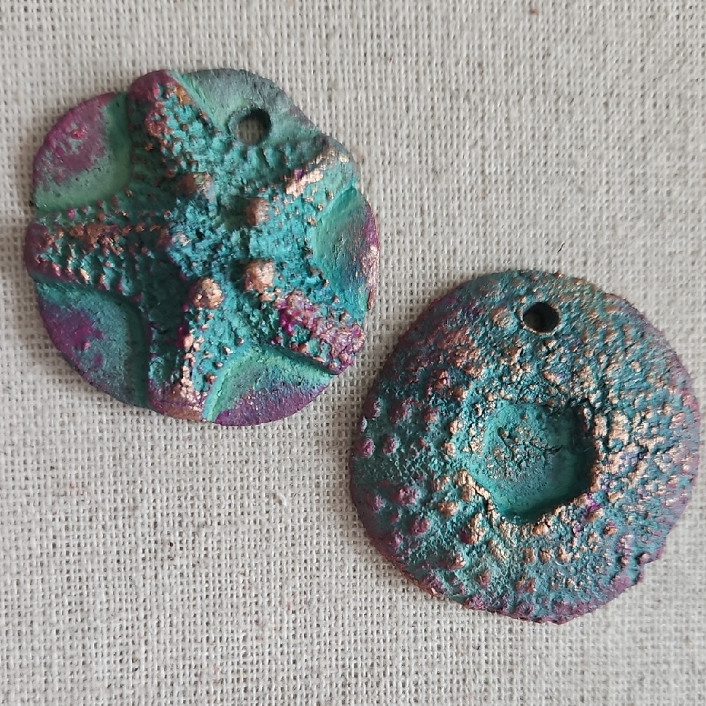 ⚡️SALE⚡️Artisan Porcelain Earring Charms Pendants Rustic Organic Starfish *read*